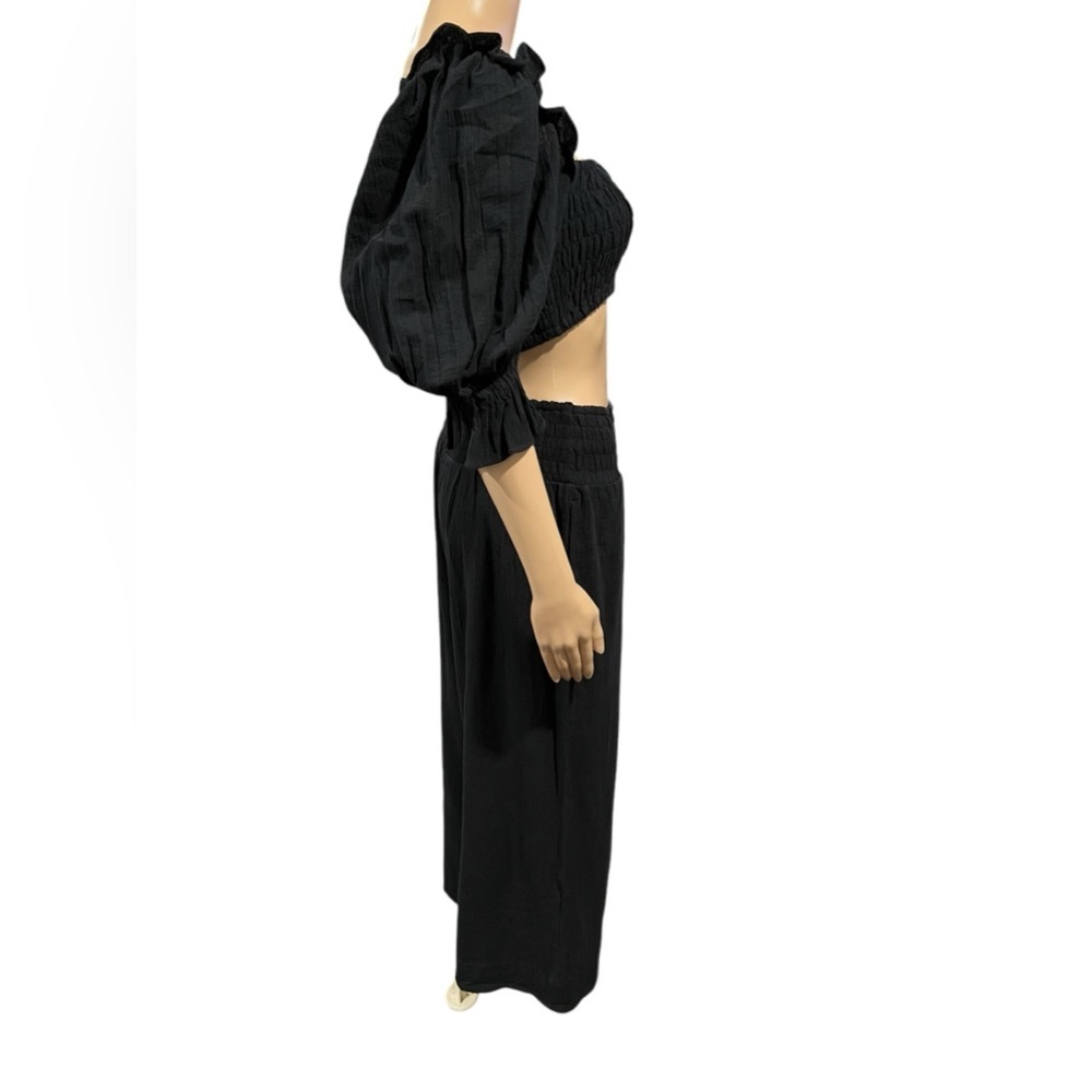Free People Set Womens At Ease Crop Top & Pants Black Size XS - Picture 4 of 16